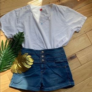 Tinseltown High Rise Soft Denim Shorts (juniors)